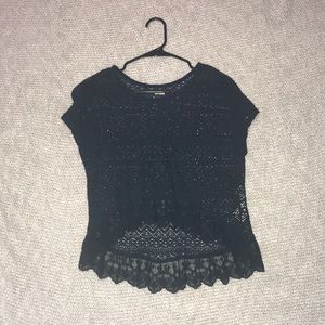 Navy blue see through top